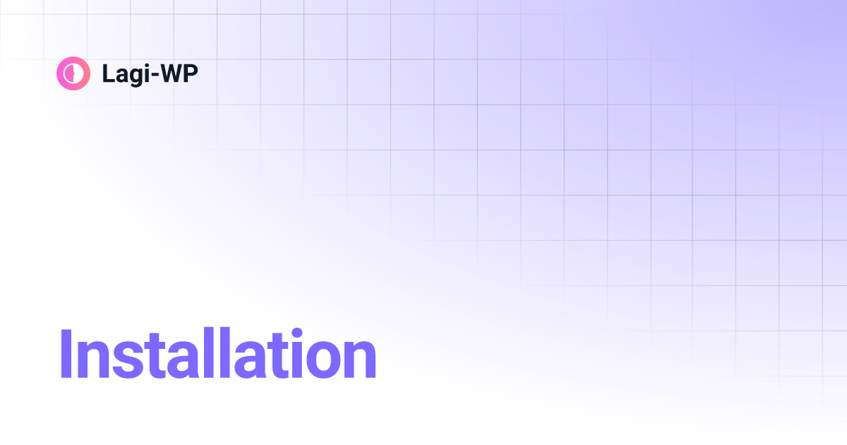 Installation lagi wp